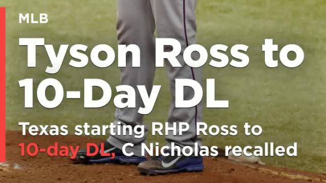 Texas starting righty Ross to 10-day DL; C Nicholas recalled