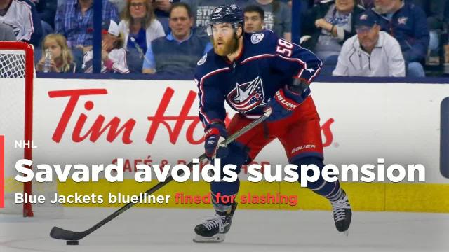 David Savard fined, not suspended, for slashing Vincent Trocheck