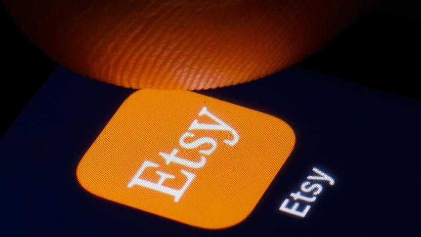 Berlin, Germany - February 27: In this photo illustration the logo of e-commerce website  Etsy is displayed on a smartphone on February 27, 2019 in Berlin, Germany. (Photo Illustration by Thomas Trutschel/Photothek via Getty Images)