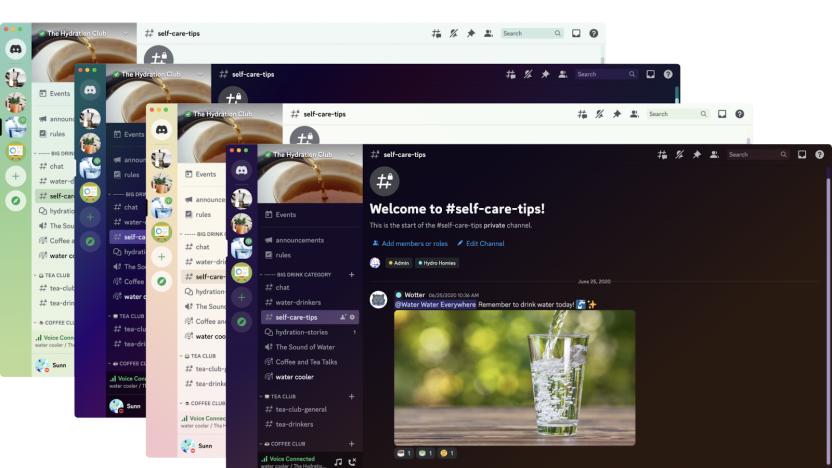 A screenshot of several Discord themes.