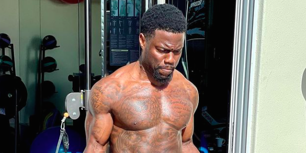 Kevin Hart Shows Off His Jacked Biceps in Shirtless Workout Photos