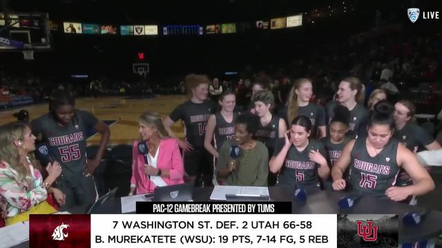 ‘We’re not done yet’: Charlisse Leger-Walker after WSU upsets Utah in quarterfinals of 2023 Pac-12 Women's Basketball Tournament