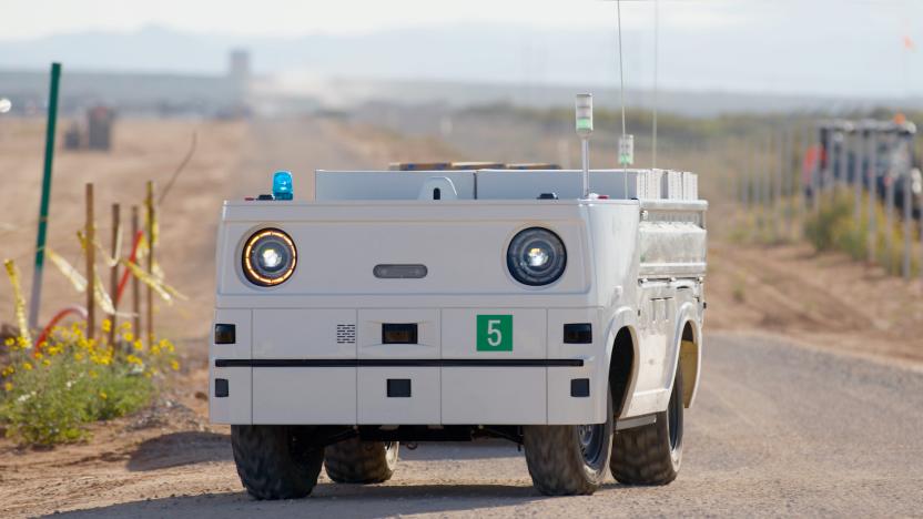 Honda's new 'Autonomous Work Vehicle' parked on the side of a dirt road.