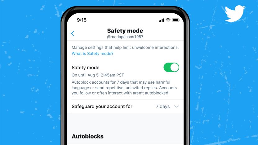 Twitter's safety mode.