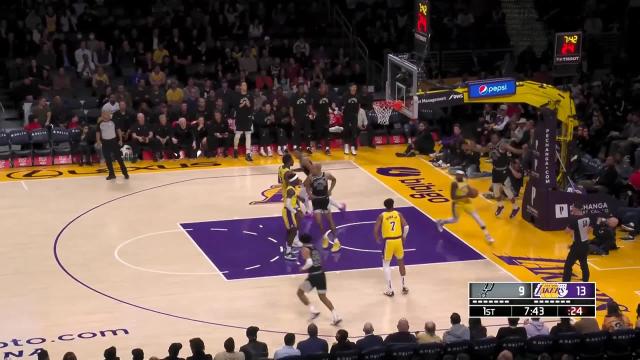 Keita Bates-Diop with a dunk vs the Los Angeles Lakers
