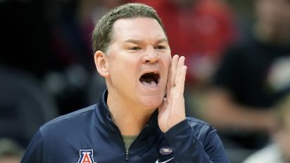 Associated Press - Arizona head coach Tommy Lloyd shouts during the first half of a second-round college basketball game against Dayton in the NCAA Tournament in Salt Lake City, Saturday, March 23, 2024. (AP Photo/Rick Bowmer)
