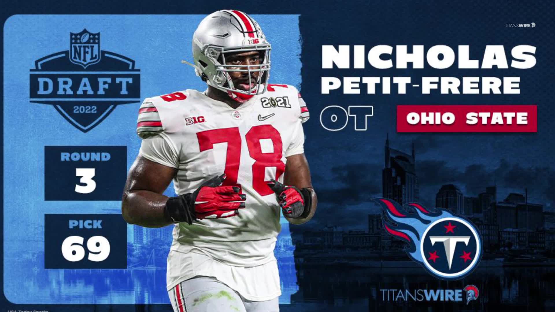 Tennessee Titans select Ohio State's Nicholas Petit-Frere with 69th overall  pick in draft