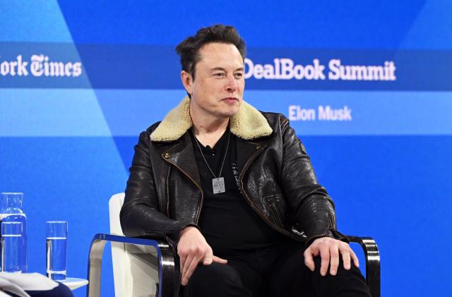 NEW YORK, NEW YORK - NOVEMBER 29: Elon Musk speaks onstage during The New York Times Dealbook Summit 2023 at Jazz at Lincoln Center on November 29, 2023 in New York City. (Photo by Slaven Vlasic/Getty Images for The New York Times)