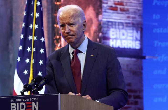 WILMINGTON, DELAWARE - SEPTEMBER 27: Democratic presidential nominee Joe Biden speaks during a campaign event on September 27, 2020 in Wilmington, Delaware. Biden spoke on President Trump’s new U.S. Supreme Court nomination. (Photo by Alex Wong/Getty Images)