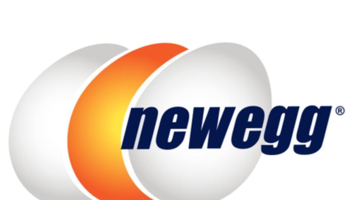 The Newegg logo, featuring three eggs. 