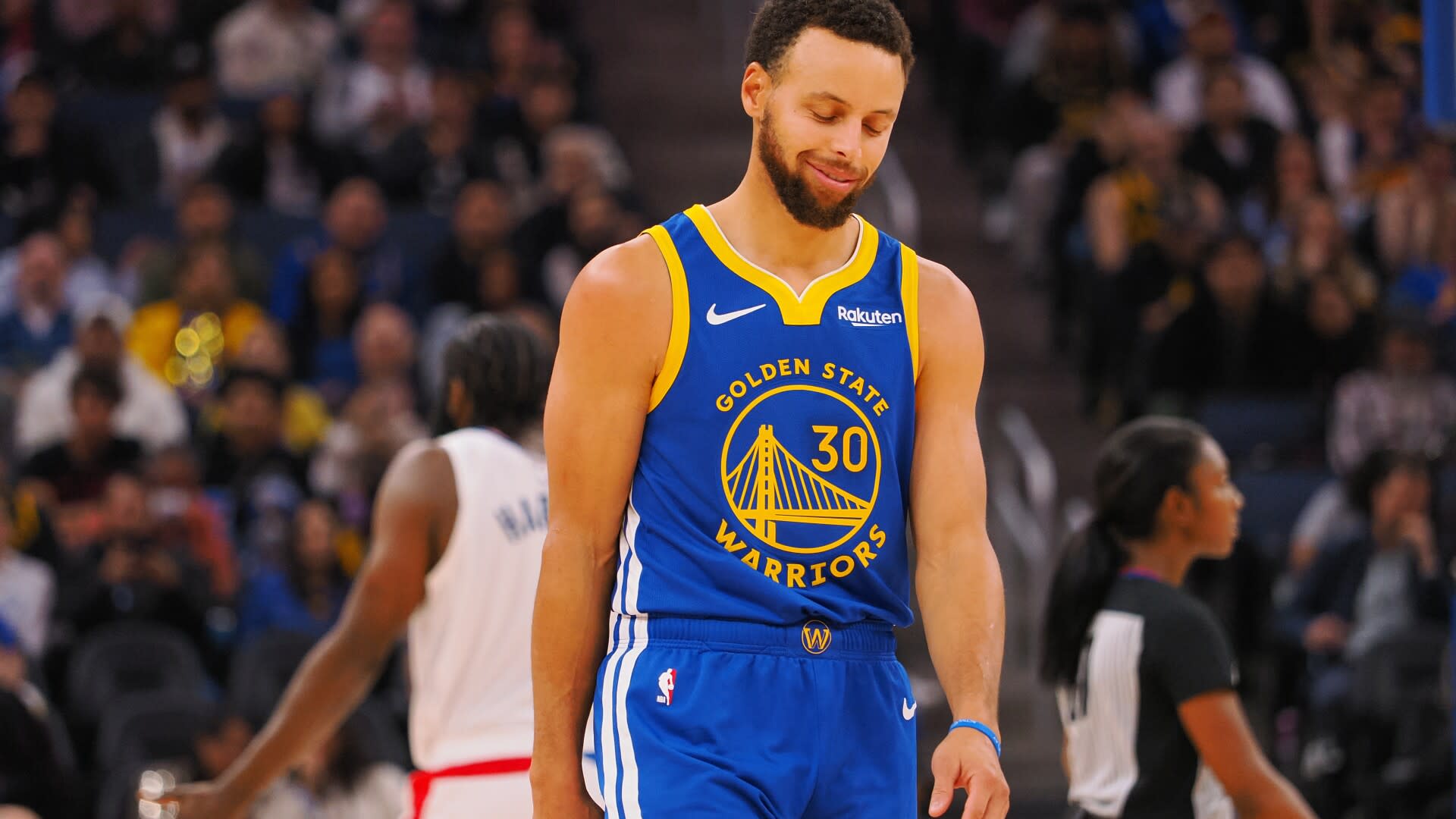 Stephen Curry almost hit the most amazing pre-game shot of his career. It's still worth watching.