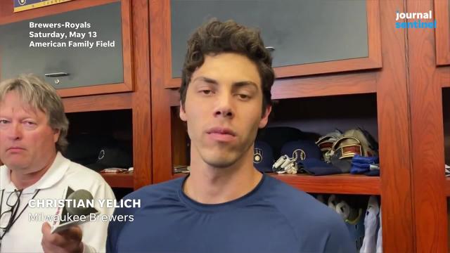 Yelich scores through the air and literally on the ground during a crazy weekend series against Royals