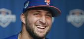 Tim Tebow with the New York Mets in 2017. (AP)