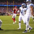 Packers fan caught by  TV cameras showering Lions star Amon-Ra St.  Brown with beer while he celebrated touchdown