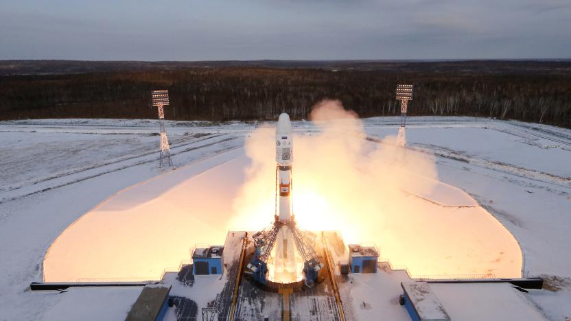 The Souyz-2 spacecraft with Meteor-M satellite and 18 additional small satellites launches from Russia's new Vostochny cosmodrome, near the town of Tsiolkovsky in Amur region, Russia November 28, 2017. REUTERS/Stringer     TPX IMAGES OF THE DAY