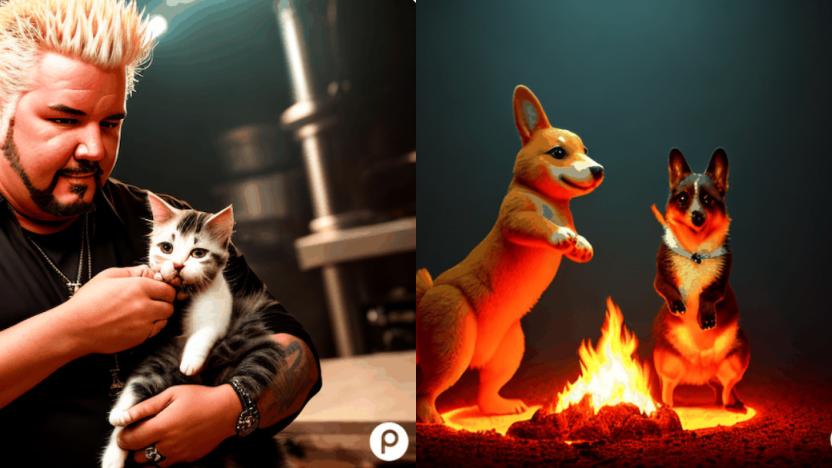 Guy Fieri and dancing corgis popular GIFs.