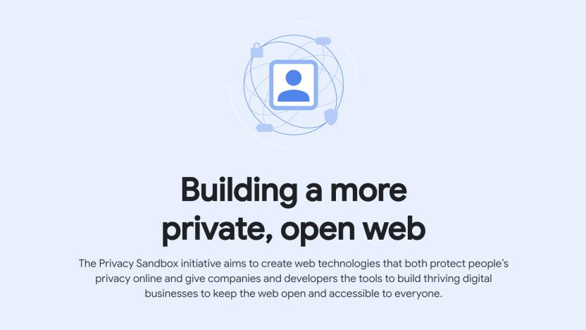 A screenshot of the homepage of Google's Privacy Sandbox website, featuring a logo and the words "Building a more private, open web".