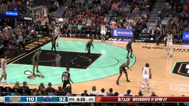 Julius Randle with an and one vs the Charlotte Hornets