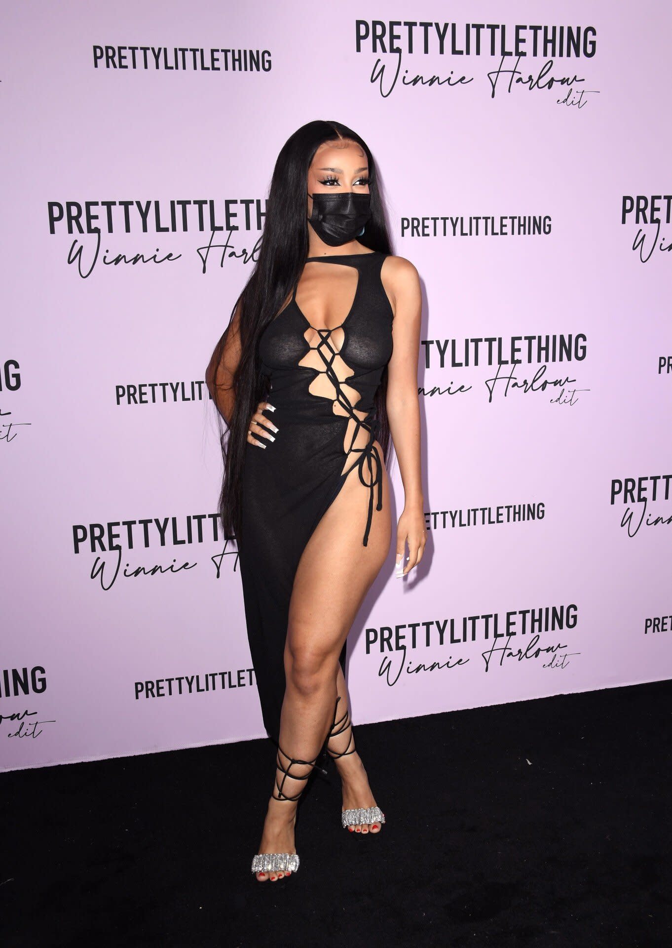 Doja Cat Went Braless In A Lace Up Cutout Dress With The Highest Slit