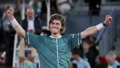 Associated Press - Despite sleepless nights struggling with a fever, Andrey Rublev found a way to fight back and win the Madrid Open for the first time.  Rublev was feeling sick all week but rallied