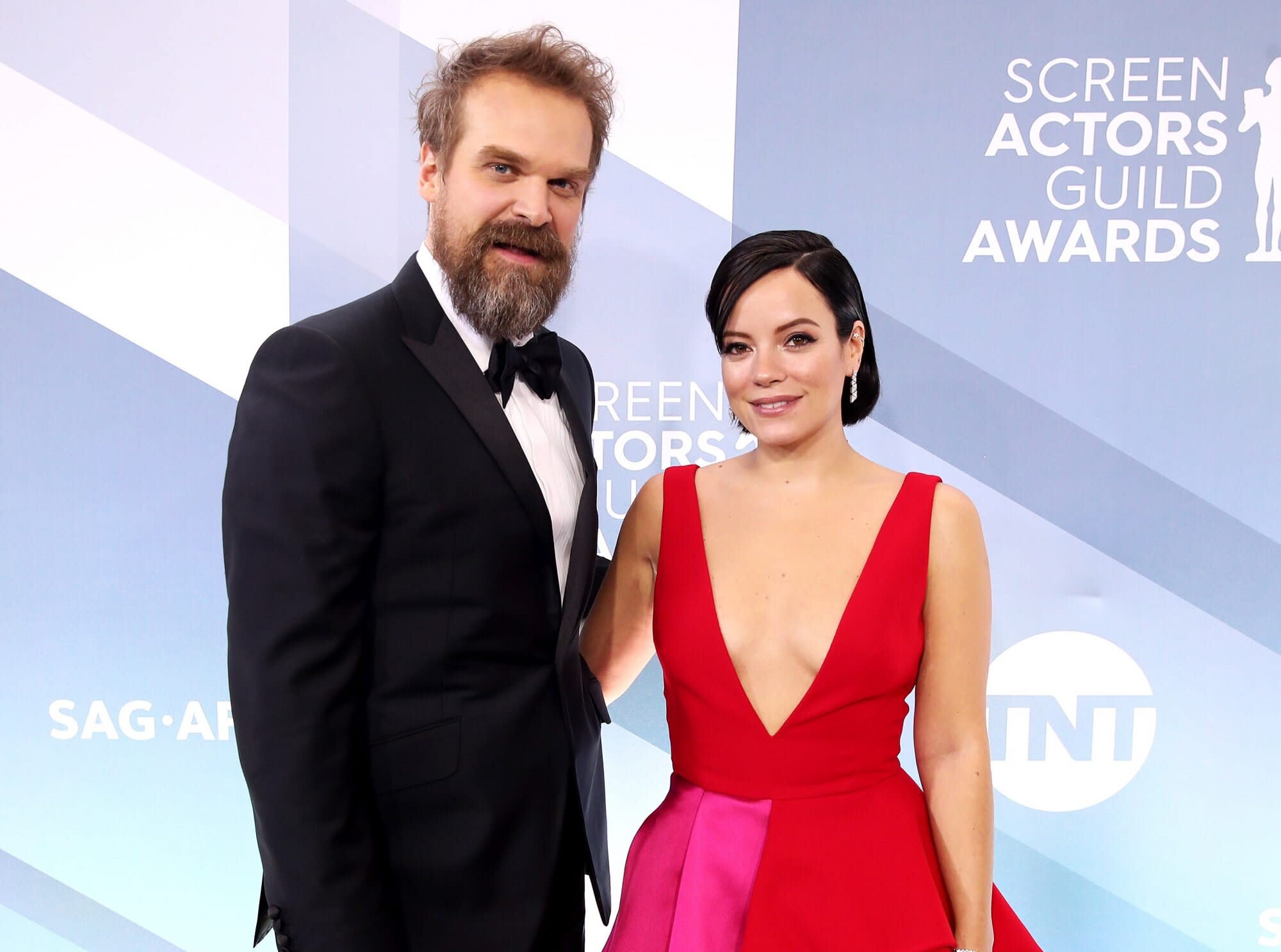 David Harbour Married Lily Allen And Her Knee Length Dress Is Everything
