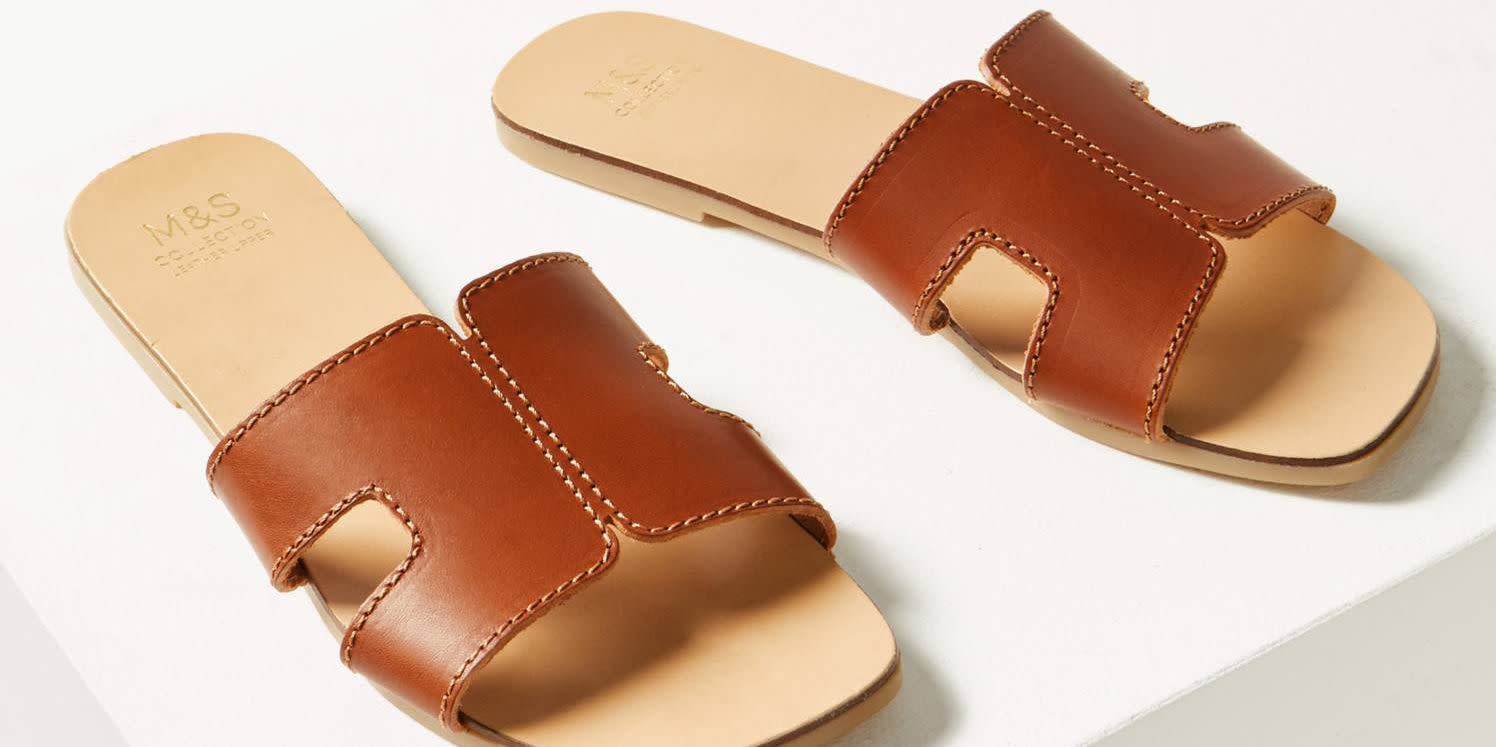 m&s gold sandals