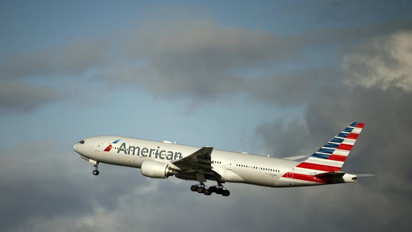 An American Airlines Boeing 777 plane takes off from Paris Charles de Gaulle airport in Roissy-en-France near Paris, France, December 2, 2021. REUTERS/Sarah Meyssonnier
