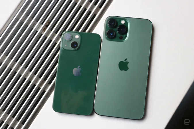 Green iPhone 13 mini and 