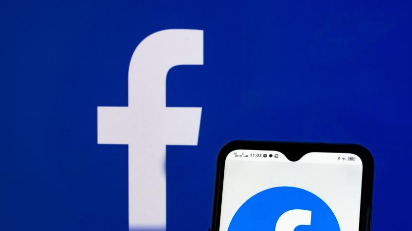 UKRAINE - 2021/05/20: In this photo illustration Facebook, Inc. logo seen displayed on a smartphone and in the background. (Photo Illustration by Igor Golovniov/SOPA Images/LightRocket via Getty Images)