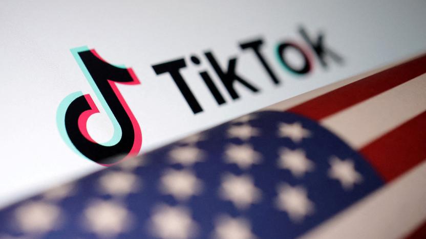 FILE PHOTO: U.S. flag is placed on a TikTok logo in this illustration taken March 20, 2024. REUTERS/Dado Ruvic/Illustration/File Photo