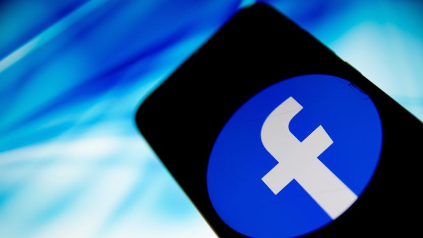 In this photo illustration Facebook logo is displayed on a smartphone screen in Athens, Greece on April 13, 2021 (Photo Illustration by Nikolas Kokovlis/NurPhoto via Getty Images)