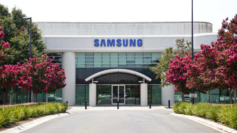 San Jose, USA - August 7, 2014: Outside the San Jose Samsung headquarters at 601 McCarthy Ranch Rd