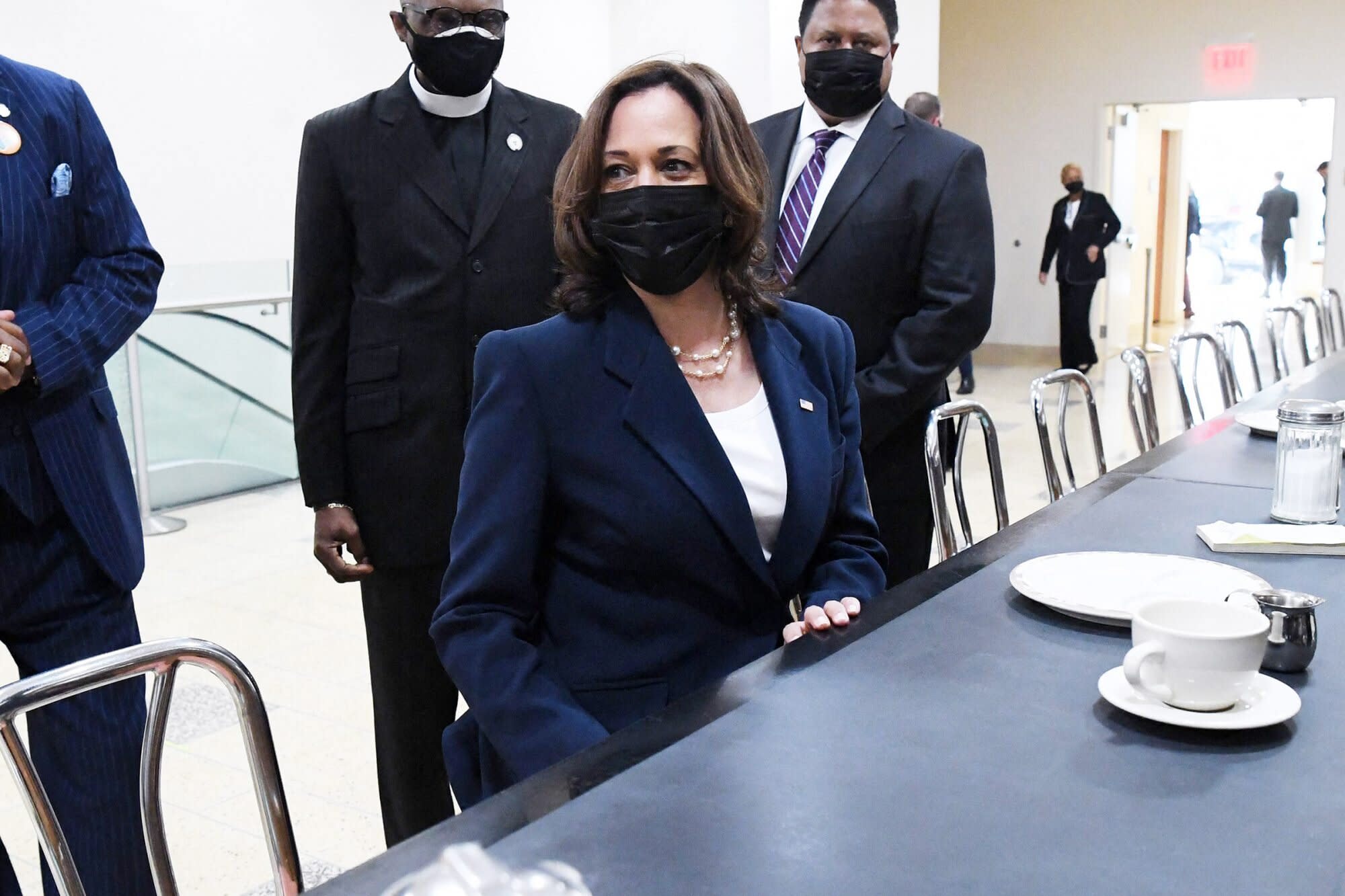 Kamala Harris Sits At Whites Only Counter Where The Greensboro Four Staged Famous Protest