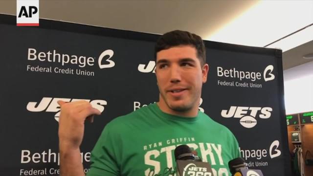 Jets tight end Griffin talks about his TD spike