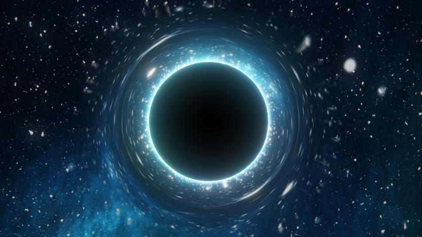 Singularity of massive black hole. 3D rendered illustration.