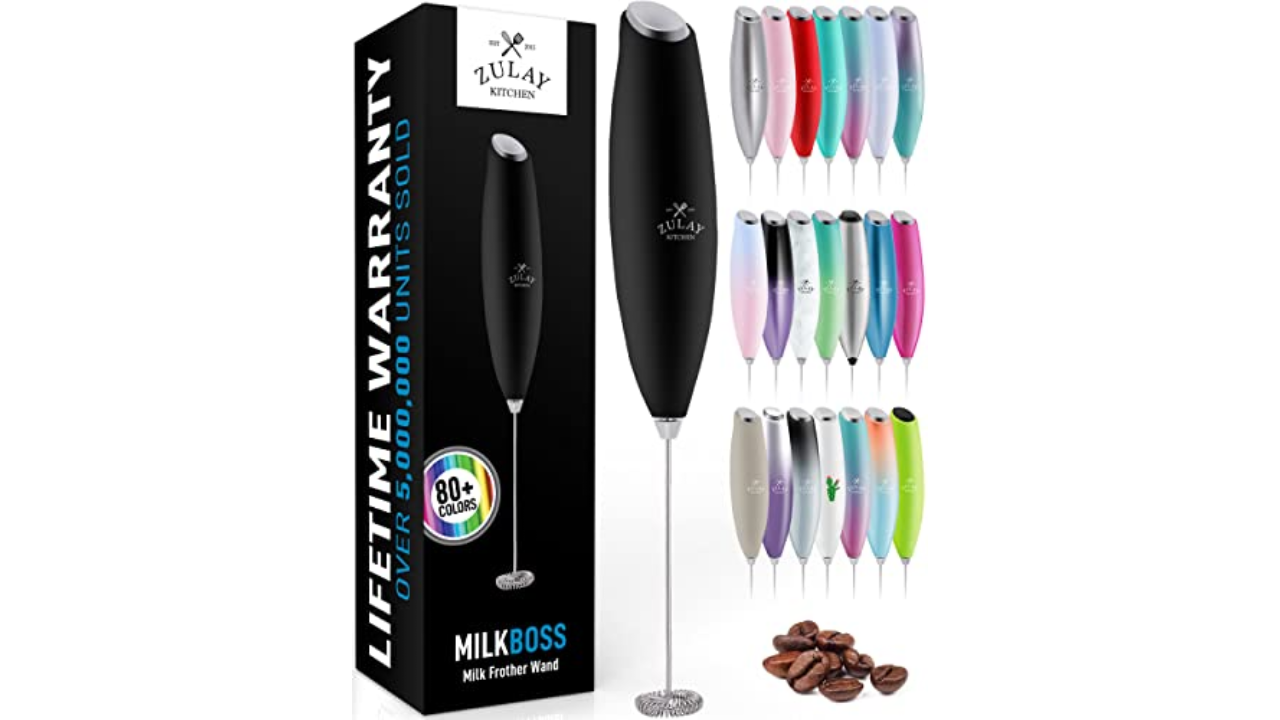 Zulay Kitchen Travel Milk Frother with Protective Cover, 3 - Pay Less Super  Markets