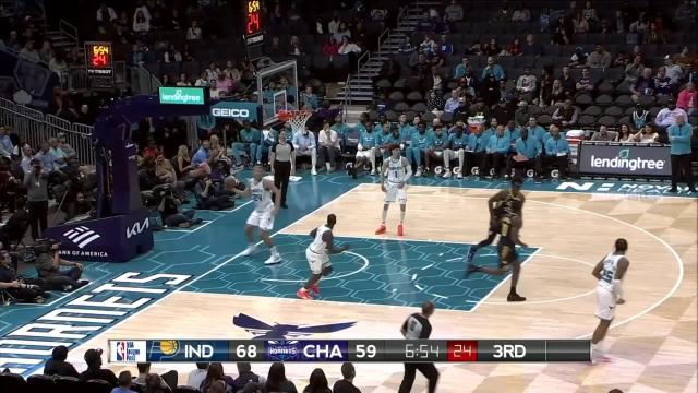 Tyrese Haliburton with a 3-pointer vs the Charlotte Hornets