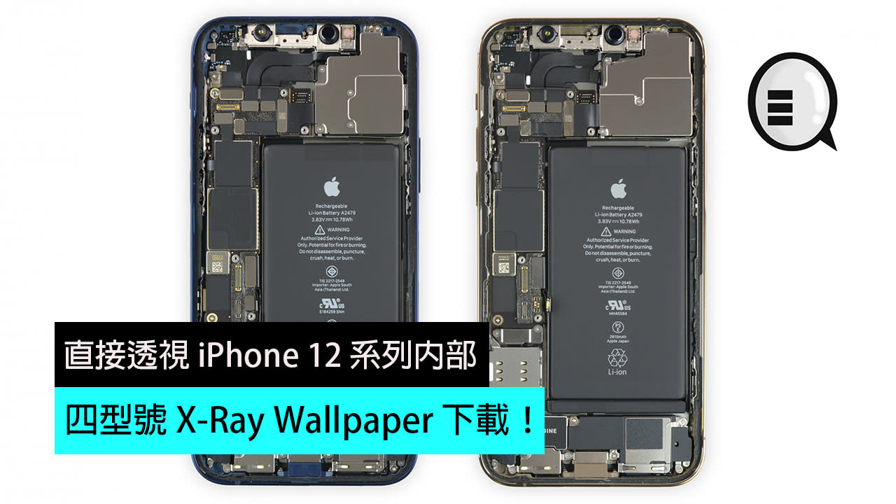 直接透視iphone 12 系列內部 四型號x Ray Wallpaper 下載