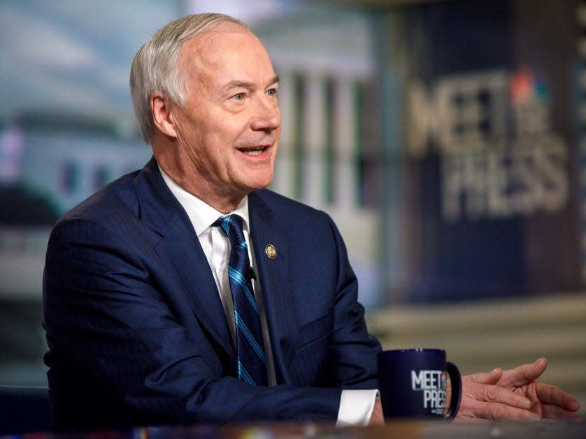 Arkansas Gov. Asa Hutchinson said January 6 was 'interference with the lawful transfer of power using violence' — the definition of an insurrection — but refrains from using the word