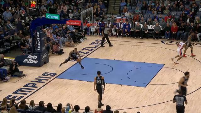 Cory Joseph with an assist vs the Memphis Grizzlies