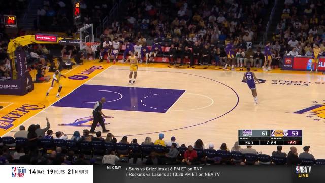 Keegan Murray with a dunk vs the Los Angeles Lakers