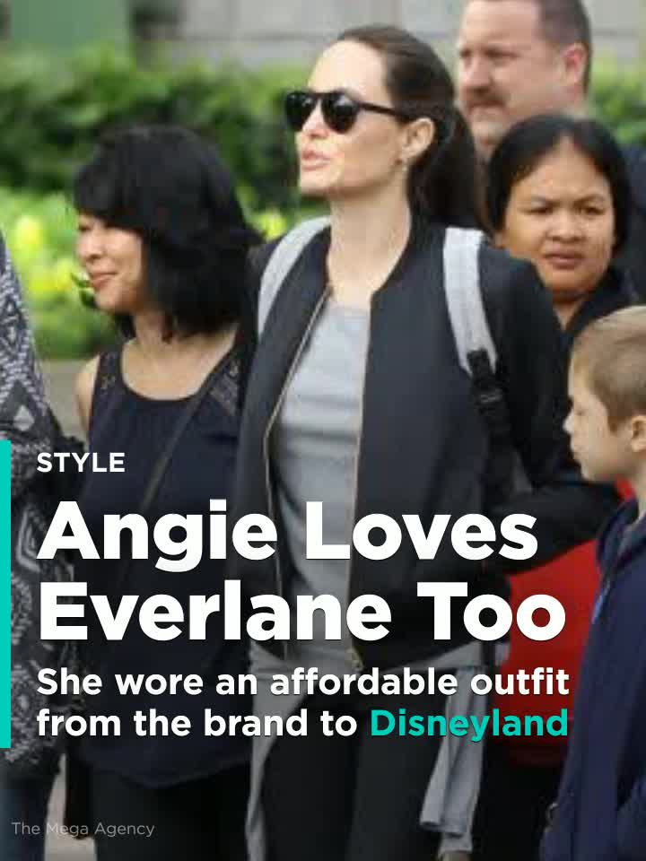 Angelina Jolie With Everlane's White Petra Market Tote in Los