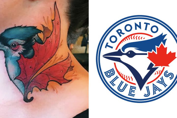 Woman Gets Sentimental Neck Tattoo And Then Realizes It S The Toronto Blue Jays Logo