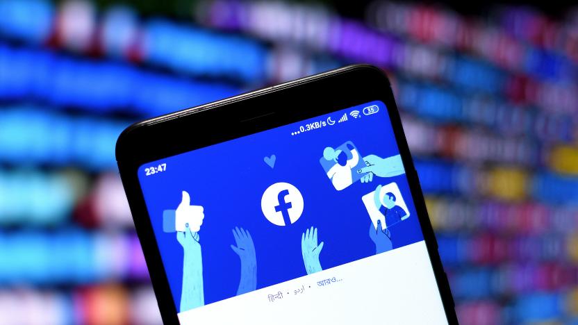 INDIA - 2021/01/15: In this photo illustration a Facebook logo seen displayed on a smartphone. (Photo Illustration by Avishek Das/SOPA Images/LightRocket via Getty Images)