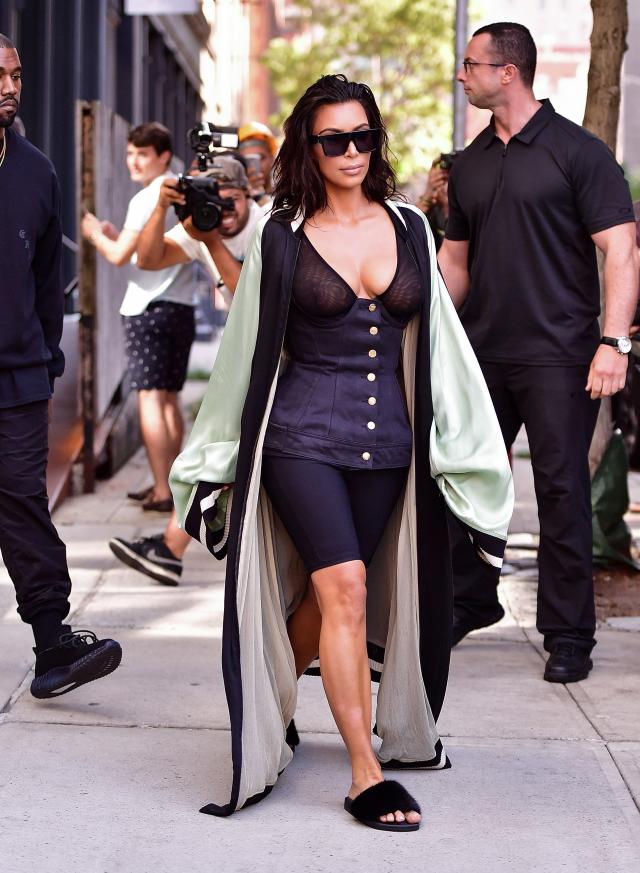 Kim K seen on the streets of Manhattan Aug. 30, 2016 in NYC.  (James Devaney via Getty Images)