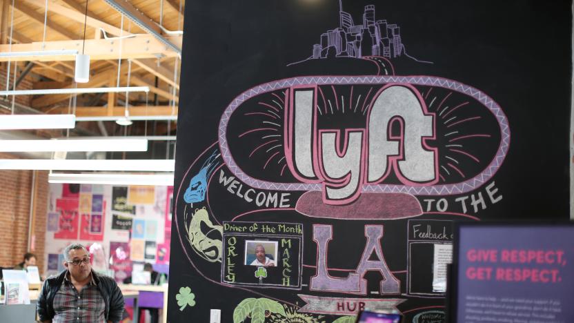 The Lyft <LYFT.O> Driver Hub is seen in Los Angeles, California, U.S., March 20, 2019.  REUTERS/Lucy Nicholson