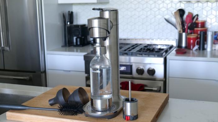 Though it’s a bit pricey, for people who want the power to add bubbles to almost any drink, the Breville InFizz Fusion is a wonderful and well-designed soda maker. 