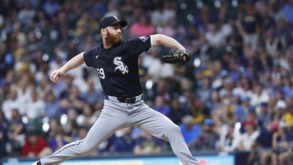 Getty Images - MILWAUKEE, WI - MAY 31: Chicago White Sox pitcher John Brebbia (59) hits during a game between the Milwaukee Brewers and the Chicago White Sox at American Family Field on May 31, 2024 in Milwaukee, WI. (Photo by Larry Radloff/Icon Sportswire via Getty Images)