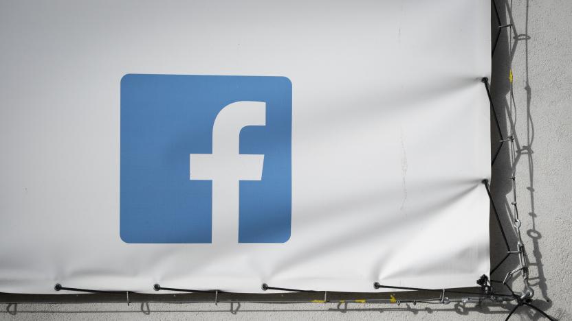 A Facebook logo is seen on a banner in Bydgozcz, Poland on March 8, 2019. (Photo by Jaap Arriens/NurPhoto via Getty Images)