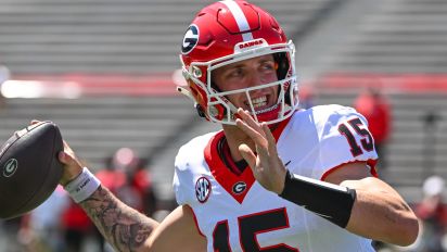Getty Images - ATHENS, GA - APRIL 13:  Georgia Bulldogs QB Carson Beck (15) during the G-Day Red and Black Spring Game on April 13, 2024, at Sanford Stadium in Athens, GA. (Photo by John Adams/Icon Sportswire via Getty Images)